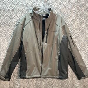 Free Country‎ Mens X Large Gray Softshell Full Zip Jacket ** READ**